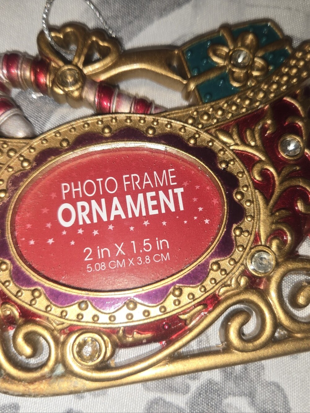 Gold and Red Photo Frame Ornament - Decorative Home Accent